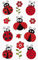 bsb Sticker - Aufkleber mit Marienkäfern & Blumen - Stickerbogen in 7,8 x 12,5 cm - selbstklebende Sticker mit Wackelaugen - zum lustigen Verzieren