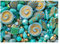 35 g Glasperlen-Mix, Mischung aus Tschechischen Gepressten und Facettierten (Feri-Pulished) Glasperlen in verschiedenen Formen und Größen, Böhmisches Glas, Hellgrün Meeresfarben