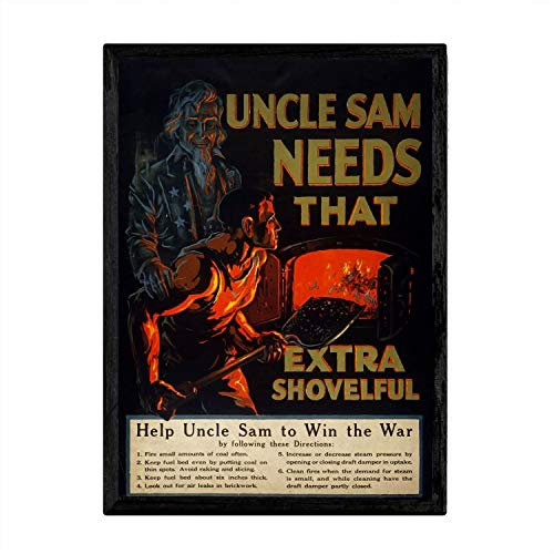 Nacnic Vintage Poster Uncle Sam. Blätter für Interieur mit klassischen und antiken Werbebildern zu dekorieren. Gemälde Retro-Dekor. A4-Format