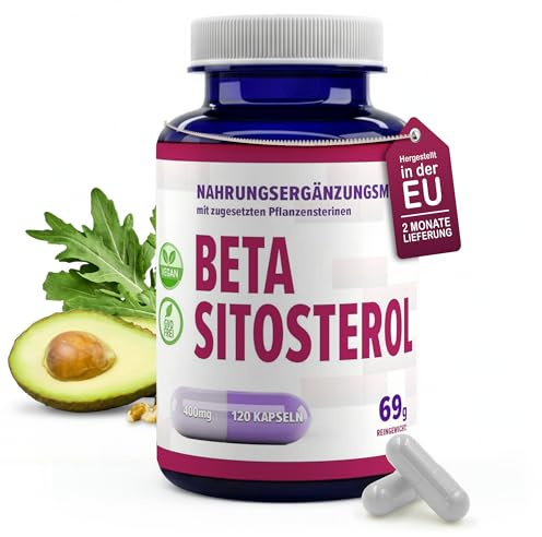 Hepatica Beta-Sitosterol 400 mg täglich | aus 800 mg Pflanzensterolen | 120 vegane Kapseln | GMP & Laborgeprüft