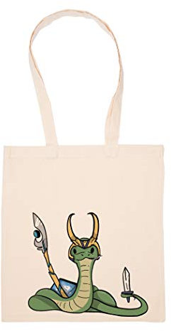Hopestly Loki Schlange Krieger Tasche Wiederverwendbar Einkaufen Lebensmittel Baumwolltuch Tote Reusable Shopping Bag