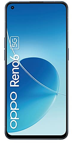 OPPO Reno6 5G, Dual Sim, Mediatek 900, Display 6.43‘’ FHD+ AMOLED 90Hz,Tripla Camera 64MP + 108MP, RAM 8GB Espandibile + ROM 128GB,4300mAh con cavo dati OPPO Tipo-C, [Versione Italiana], Stellar Black