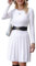 Gyabnw Robe Pull Femme Hiver Tricotée Robe Pull Élégante Col Rond Manches Longues Mini Robe Pull A Ligne pour Cocktail Fête Loisirs