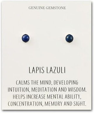 Philip Jones Lapis Stud Earrings with Quote Card