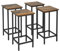 GIANTEX Lot de 4 Tabourets de Bar Industriel en Bois avec Repose-Pied, Cadre en Fer, Hauteur Assise 62 CM, pour Cuisine,Salon,Café,Bistrot(30x30x62cm)