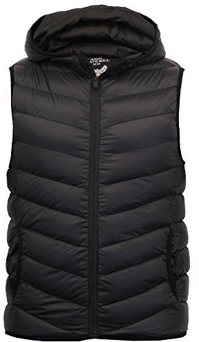 BRAVE SOUL Men's Gillet Blackburn Hugo Chadderton Midnight Body Warmer Puffer (L - Large, UBS-MJK-Blackburn-Black)