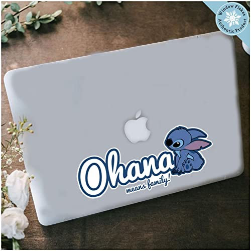 Stitch Ohana bedeutet Familie! Anime-Sticker | Kawaii Dekorations-Aufkleber für Kinderzimmer, Laptop & mehr | Langlebig & wasserfest (9x22 cm, 2Stück)