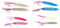 GLOBE FISHING 4 Unghiette 6Cm Grandi Piume Traina Unghie Cucchiaini Pesca Mare Trainetta