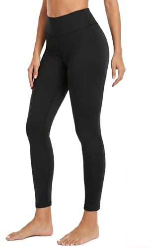 Holipick Damen-Badehose UPF 50+ Schwimm-Leggings Hohe Taille Lange Schwimmhose, Schwarz, XL