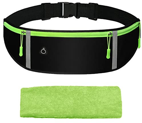 Sport Gürteltasche, Laufgürtel für Handy, Hüfttasche, wasserdichte Bauchtasche Damen und Herren, für Joggen, Radfahren, Reisen und Outdoor-Aktivitäten (Schwarz)