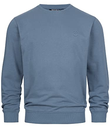 Indicode Herren Holt Sweatshirt aus Baumwollmischung mit RIPP-Bündchen | Bequeme aus Baumwollmix mit Rippbündchen, Freizeitpullover, Basic Pullover, Rundhalspullover für Männer
