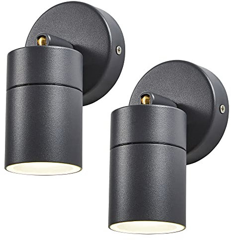 LITECRAFT Kenn Spotlights Outdoor Wall or Ceiling 1 Light - (Anthracite, Pack of 2)