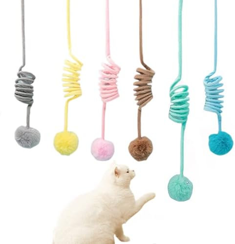 Katzenspielzeug 1 PCS Hängende Ball Pink Türrahmen Elastische Interaktives Dancer Papier Ball Katzenspielzeug für Katzenauslauf und gegen Langeweile Selbstbeschäftigung