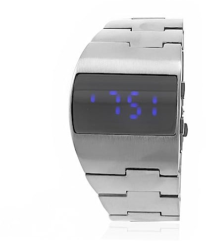 DOITOOL Orologio Led Da Uomo Hz38 in Lega Di Titanio Orologio Da Polso Digitale Con Display Led Data E Ora Argento