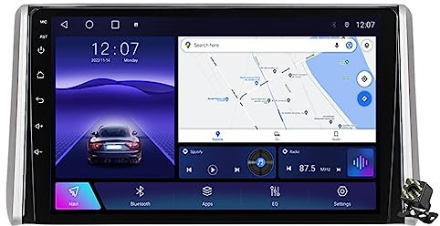 Charmstep Android 12 Autoradio Carplay per Toyota RAV4 2018-2020 10 Pollici Stereo Navigatore GPS con Tablet Multimedia Android Auto Controllo del Volante WiFi 4G FM RDS+Retrocamera,Ts10/4+64g