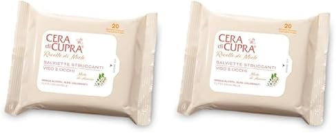 Cera di Cupra, Abschminktücher, entwickelt, um Make-up und Verunreinigungen von Gesicht und Augen sanft zu entfernen, 100% natürlicher Stoff, biologisch abbaubar, Made in Italy, 20 Stück