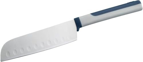 Tasty Santokumesser Live Knife– 13cm Klinge – Für präzises Schneiden in Küche: Hacken, Würfeln, Filieren – Grau/Blau/Silber