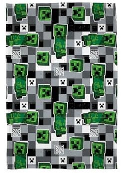 Character World Minecraft offizielle Fleecedecke | Scribble Design wendbarer 2-seitiger, superweicher, Warmer Überwurf