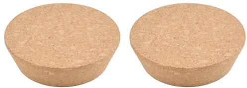 INCREWAY Lot de 2 bouchons coniques en liège de rechange pour bouteilles de vin, bocaux en verre, 91 x 77 x 25 mm