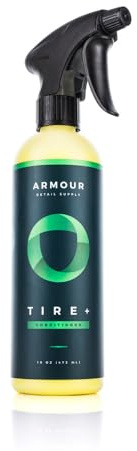 Armour Detail Supply Tire+ Wet Tire Shine, Reifenglanzspray auf Wasserbasis für dauerhaften Glanz, alle Reifen, Nicht fettend, langlebig und wasserabweisend, 473 ml Sprühflasche