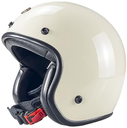 Casco Jet Moto Vintage, Mezzo Casco Da Motociclista Per Uomo Donna, Portatile Casco A Scodella Caschi Demi Omologato DOT/ECE, Caschi Cromwell Per Cruiser Chopper 3,M=57-58CM