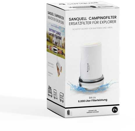 Filtro di ricambio ExPLORER, filtrazione sterile per il riempimento di serbatoi di acqua dolce in camper, roulotte e barche, tecnologia medica