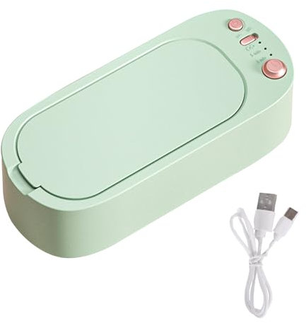 Pulitore Ultrasuoni - 500ml Pulitore Ultrasuoni Occhiali, 48000Hz 3 modalità di Tempo Lavatrice Ultrasuoni per Pulizia Gioielli, Protesi dentali, Orologi, Occhiali, Anelli, Collane(Verde)