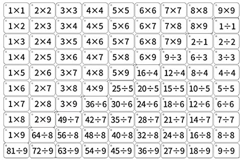 Math Flash Cards Division & Multiplication Flash Cards Lernen Spiel Multiplikationsbrett Multiplikationstabelle Multiplikation Mathe Lernen Spiel Lernkarten Für Büro Haus Schule Lernen