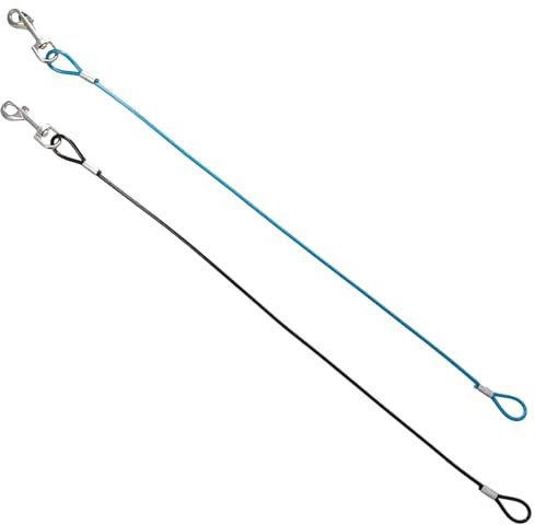 Dokeno 2 Stück Kausichere Hundeleine Kausicheres Hundeleinen-Verlängerungsseil Hundeleinen-Verlängerung Hundeleine Chew Proof Hundeleine Kette Aus Metall Hundeleinen für Kleine Mittelgroße Hunde