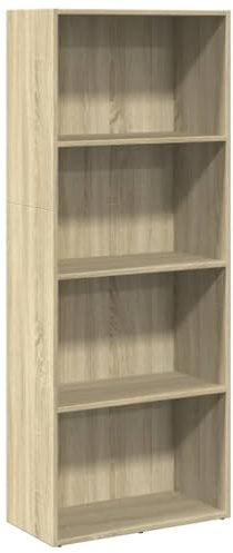 vidaXL Bookcase Sonoma Oak 60x30x152 cm Engineered Wood | Loads of space for your books and decor, Chic look that perks up any living area,