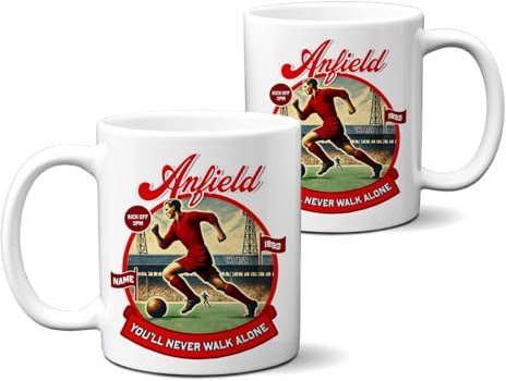 Personalised Liverpool Mug Nostalgia Football Fan Cup Retro Vintage Tea Coffee Fathers Day Gift for Him NFM49