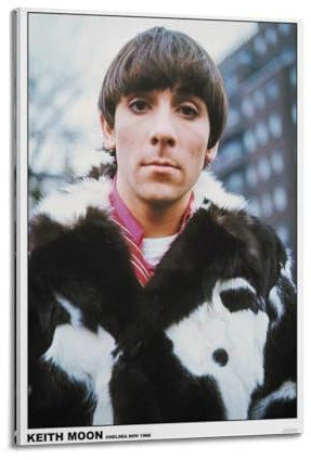 PLKOYZZXC Poster, Motiv: Schlagzeuger, Keith Moon, dekoratives Gemälde, Leinwand, Wandposter und Kunstdruck, moderne Familienschlafzimmer-Dekoration, Poster, 60 x 90 cm