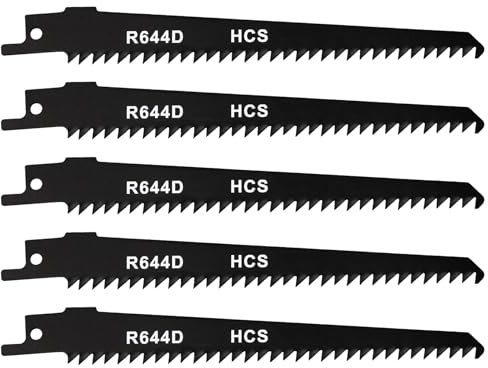 PAYA Säbelsägeblätter Sägeblatt Holz 5 Stk Säbelsägeblätter Set E-cut Zubehör aus HCS zum Schneiden von Bauholz Holzpaneele Platten MDF Sperrholz Kunststoff speziell für Einstiche R644D