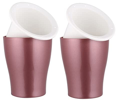 KONTONTY Self-watering Plant Pot Plastic Planter Rose Gold Small Size Lazy Flowerpot for Succulents and Cacti