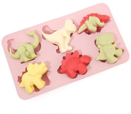 Silicone Mould Dinosaur Cake Mold 6 Cavity Dinosaur Silicone Chocolate Mold for Cake Soap Pudding Candy Chocolate,Jelly Moulds for Children,Silicone Moulds,soap Moulds
