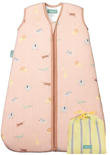 molis&co - Saco Dormir Bebé TOG 1-70 cm (0-6 Meses) - Saco Dormir Bebe Primavera y Otoño sin Mangas - Saco de Dormir Bebe para Niños Niñas (Unisex) - 100% Algodón (Certificado Oeko-Tex) - Jungle