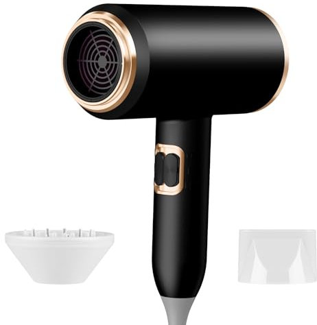 Secador de pelo, Secador de Pelo Iónico Portátil de 2400 W, Secador de Pelo de Salón con3 Temperaturas/2 Velocidades, Secador Cabelo Ligero Profesional para el Hogar, Salón, Viajes (Negro)