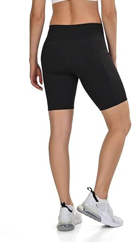 TCA Sport Leggings kurz - High Waist Radlerhose für Damen mit Taschen - Kurze Leggings Damen - Kurze Radlerhose - Radlerhosen - Yoga Cycling Bike Shorts - Schwarz, M