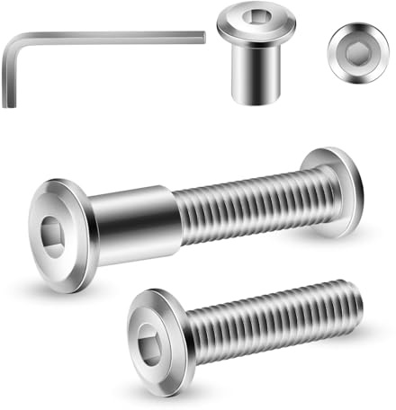 20 Stück Verbindungsschrauben M4 x 30mm Möbelverbinder Schrankverbinder | Hülsenschrauben, Möbelschrauben für Möbeln, Schränken (20 x Möbelschrauben, 20 x Hülsenmutter, 1 x Innensechskantschlüssel)