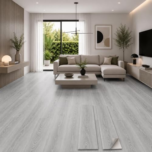 Pavimentos Arquiservi - Suelo Vinílico Autoadhesivo PVC -【5 m²】- Grosor 2mm - Diseño Roble Gris - Gran Durabilidad y Resistente al Agua - Fácil Mantenimiento