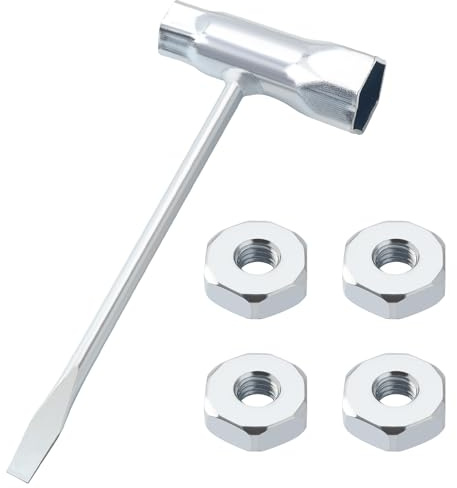 VooGenzek 4 Pièces Écrou de Tronçonneuse, Écrous de Barre de Protection de Pignon, avec Clé, Compatible avec Stihl MS170 MS171 MS180 MS181 MS250 MS251 MS211 MS390