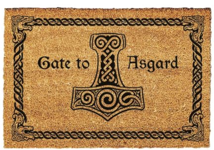 Giftstory Kokosmatte Fußmatte Kokos Gate to Asgard für Innen und Außen 80x50 Fussmatte Haustür - Willkommen Doormat Mat Lustig Türmatte - Geschenk Gift Gadget