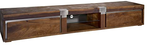 MASSIVMOEBEL24.DE | Amsterdam TV-Board aus Massivholz #04 Mangoholz - braun, lackiert Modern-Stil 240x48x39 cm massives TV Regal Lowboard