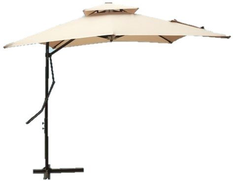 PEBSHOP Sonnenschirm aus Stahl, quadratisch, Push Up 250 x 250 cm, Stange Ø 42 mm.