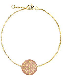 lille mus Porzellan-Armband GEO - Altrosa/Gold Porzellanschmuck