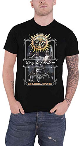Sublime T Shirt 25 Years 40 oz to Freedom Band Logo Nue offiziell Herren Schwarz M