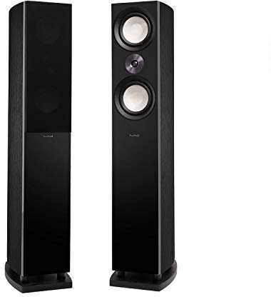 Fluance Reference High Performance 3-Way Floorstanding Loudspeakers with Down-firing 8 Subwoofers for 2-Channel Stereo Listening or Home Theater System - Black Ash/Pair (XL8F)