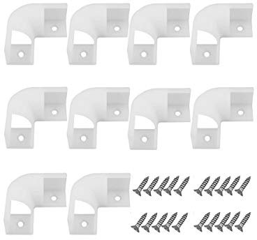 HAMRVL LED-Aluminiumkanal-Eck-Set für LED-Lichtstreifen, L-Form, 45 x 45, 90-Grad-Stecker, geeignet für V-förmige Küchenschränke, LED-Aluminiumsystem, 16 x 16 mm, mit Schraubwinkel-Drehlösung