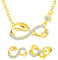 Yumilok Ensemble de bijoux collier et boucles d'oreilles, collier pendentif et clous d'oreilles de dauphin et de symbole de l'infini en argent 925, bijoux pour femme et fille, zircon incrusté, or