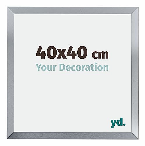 yd. Your Decoration - Cadre 40x40 cm - Cadres Photo en MDF Avec Verre acrylique - Anti-Reflet - Argent Brillant - Cadre Decoration Murale - Catania
